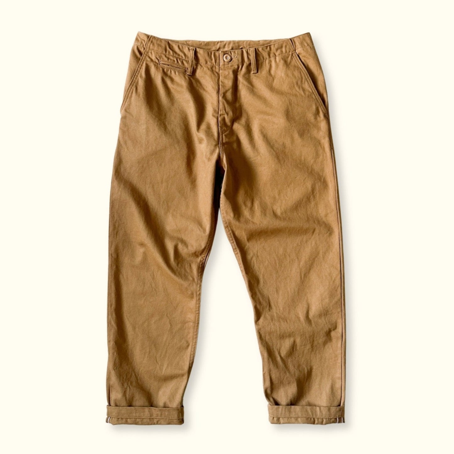 Selvedge Bull Denim Trousers - Khaki