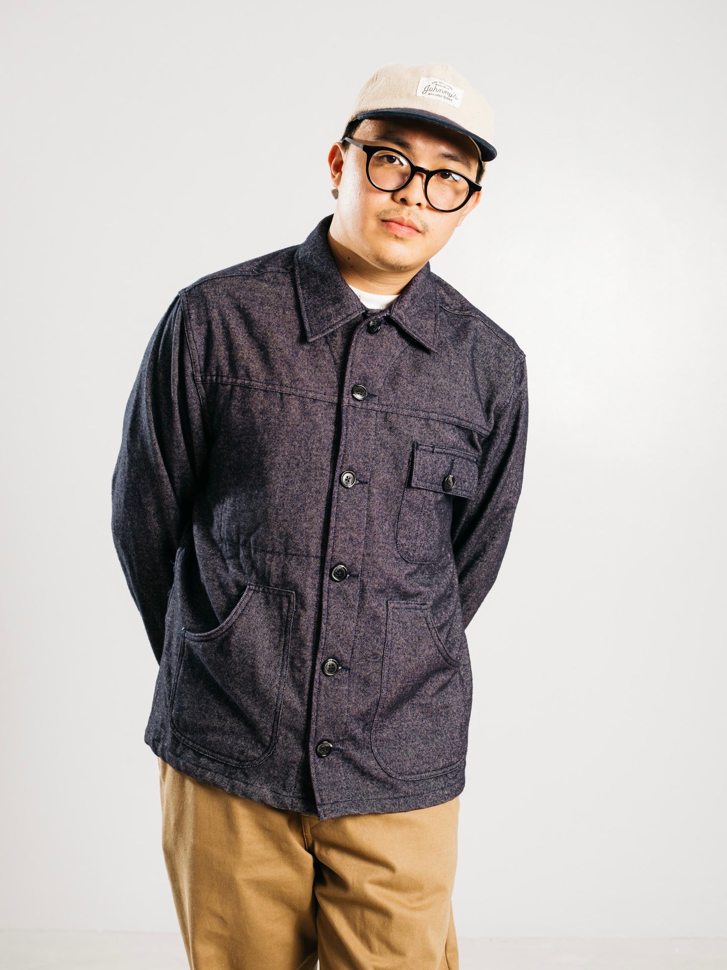 Wool Blend Work Jacket - Dark Denim