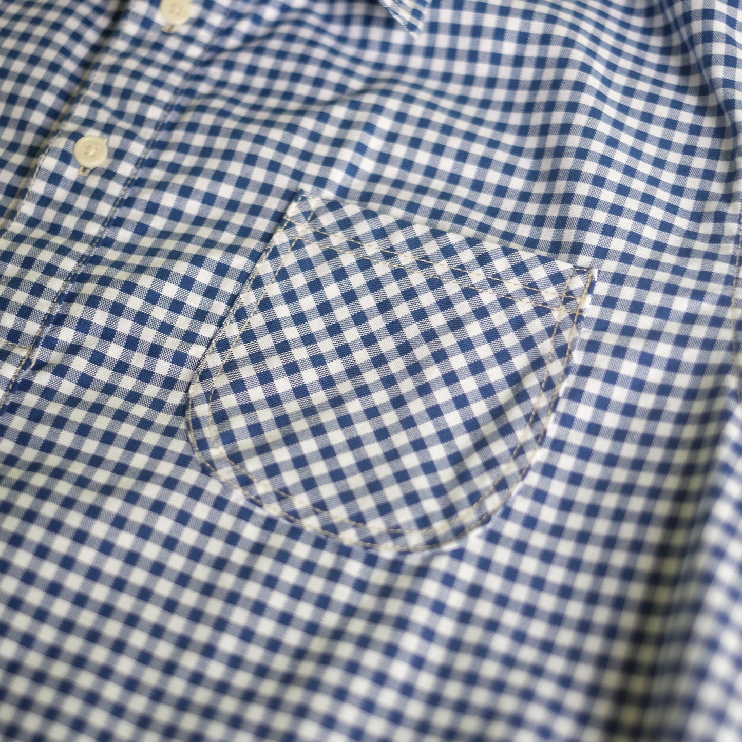 Oxford Half-Placket Overshirt - Blue Gingham