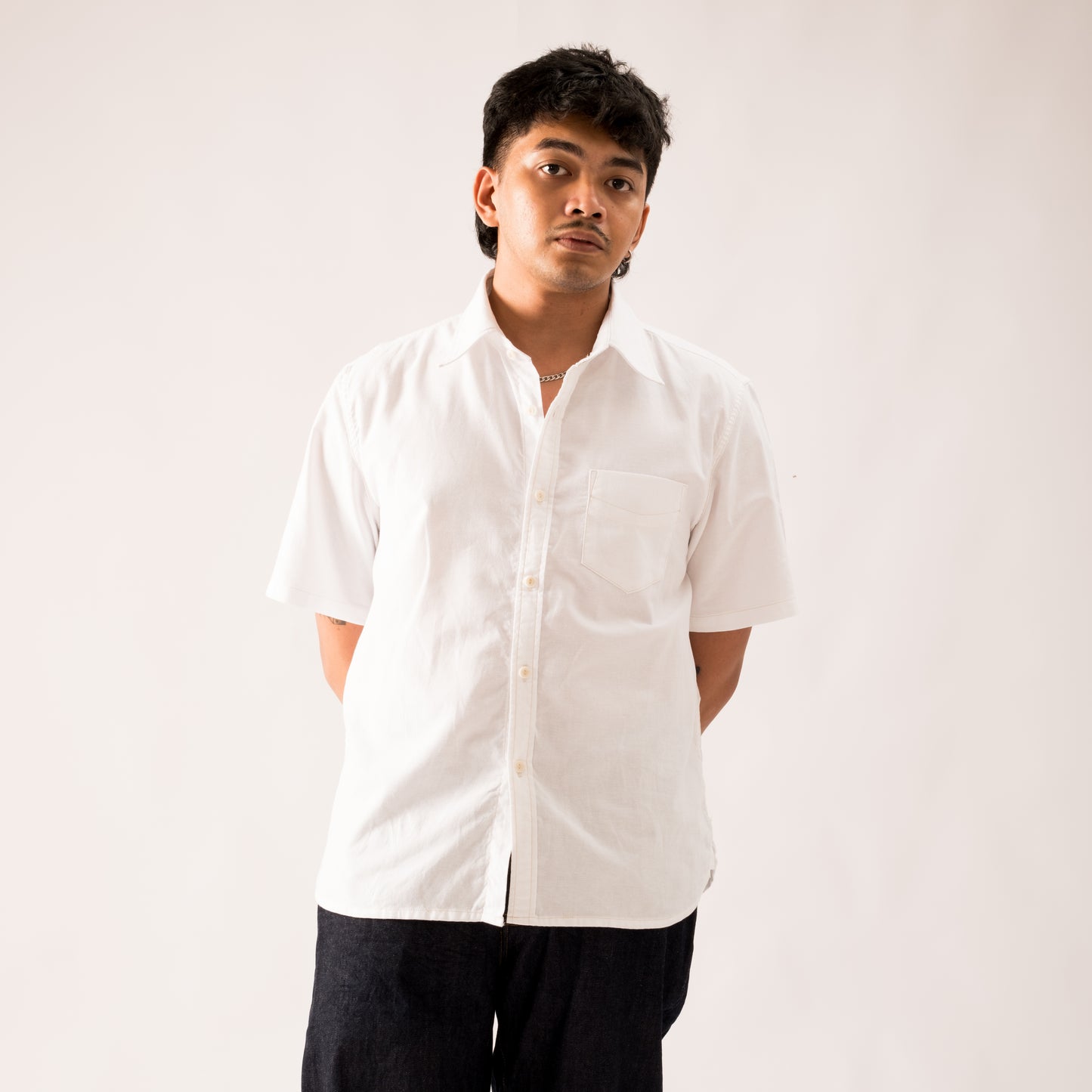 Lightweight Oxford S/S Button Down Shirt - White