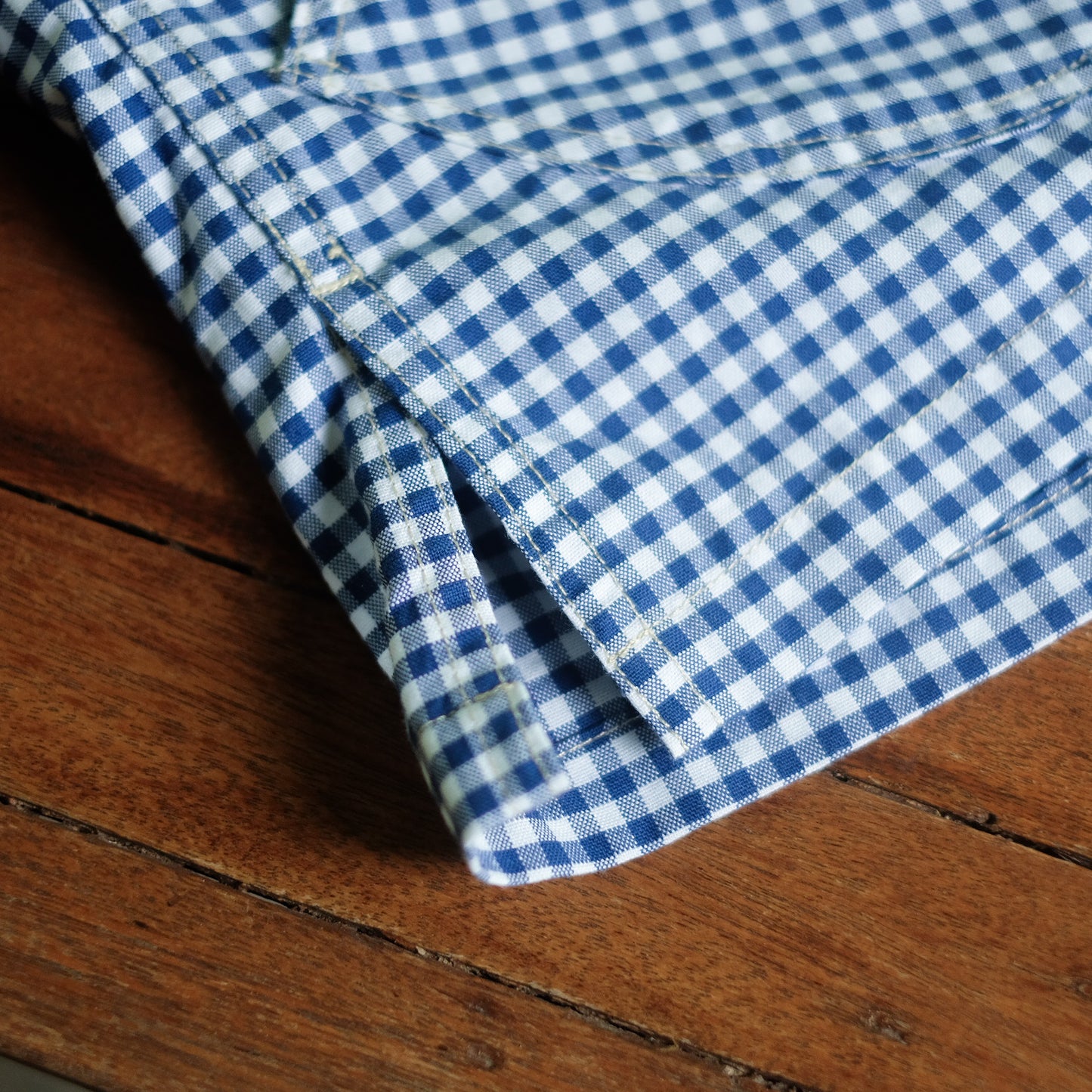 Oxford Half-Placket Overshirt - Blue Gingham