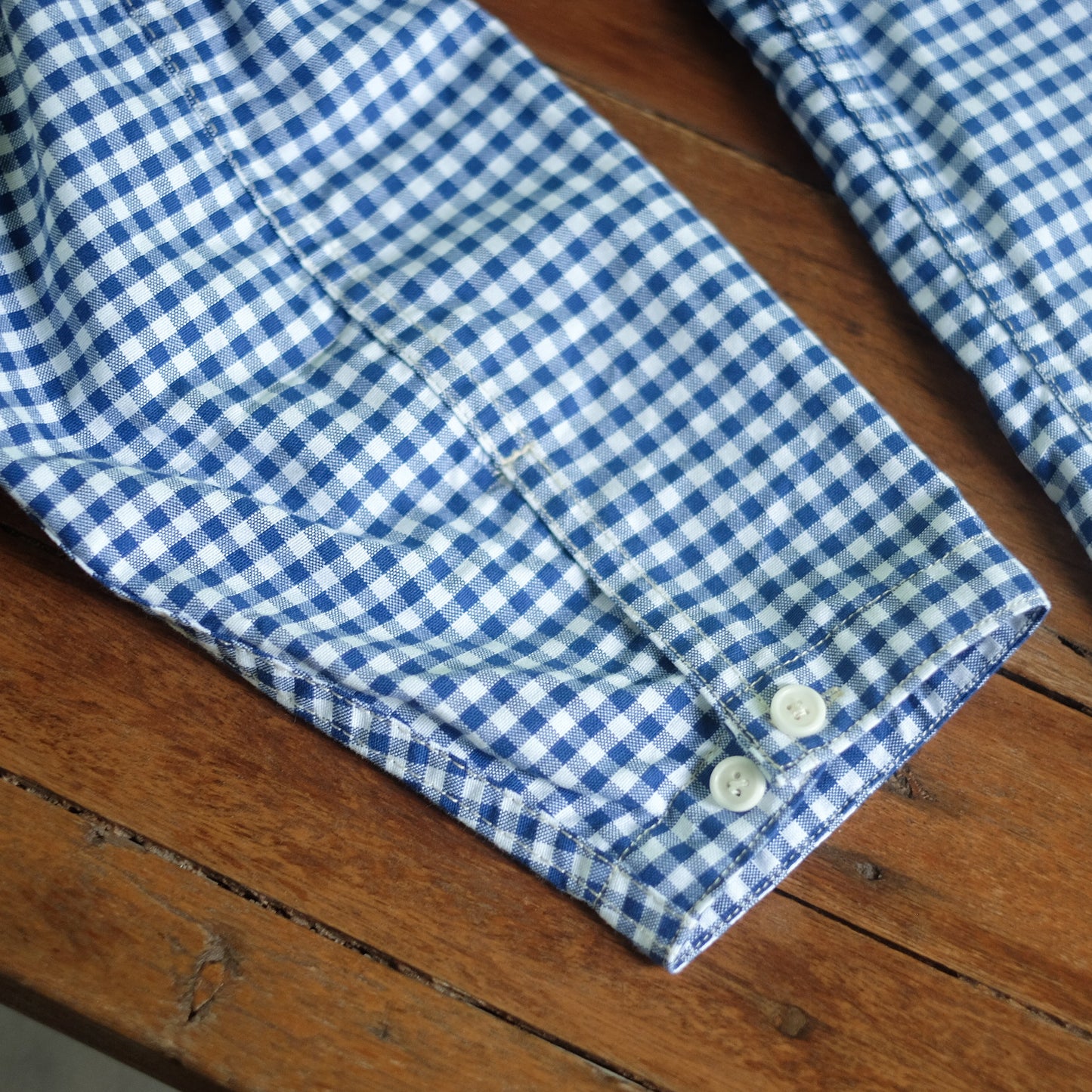 Oxford Half-Placket Overshirt - Blue Gingham