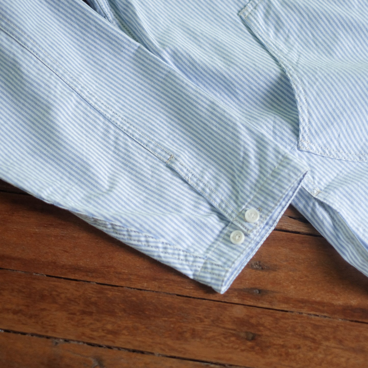 Oxford Half-Placket Overshirt - Blue Stripes