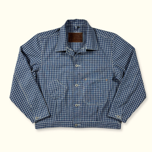 Canvas Blouson - Blue Plaid