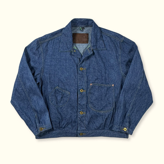 Linen Blend Selvedge Denim Blouson - Light Natural Indigo