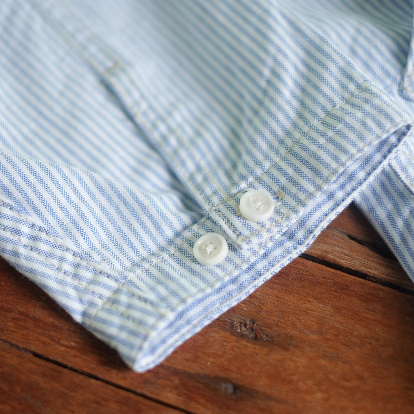 Oxford Half-Placket Overshirt - Blue Stripes