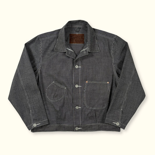 Canvas Blouson - Moss Ticking Stripe