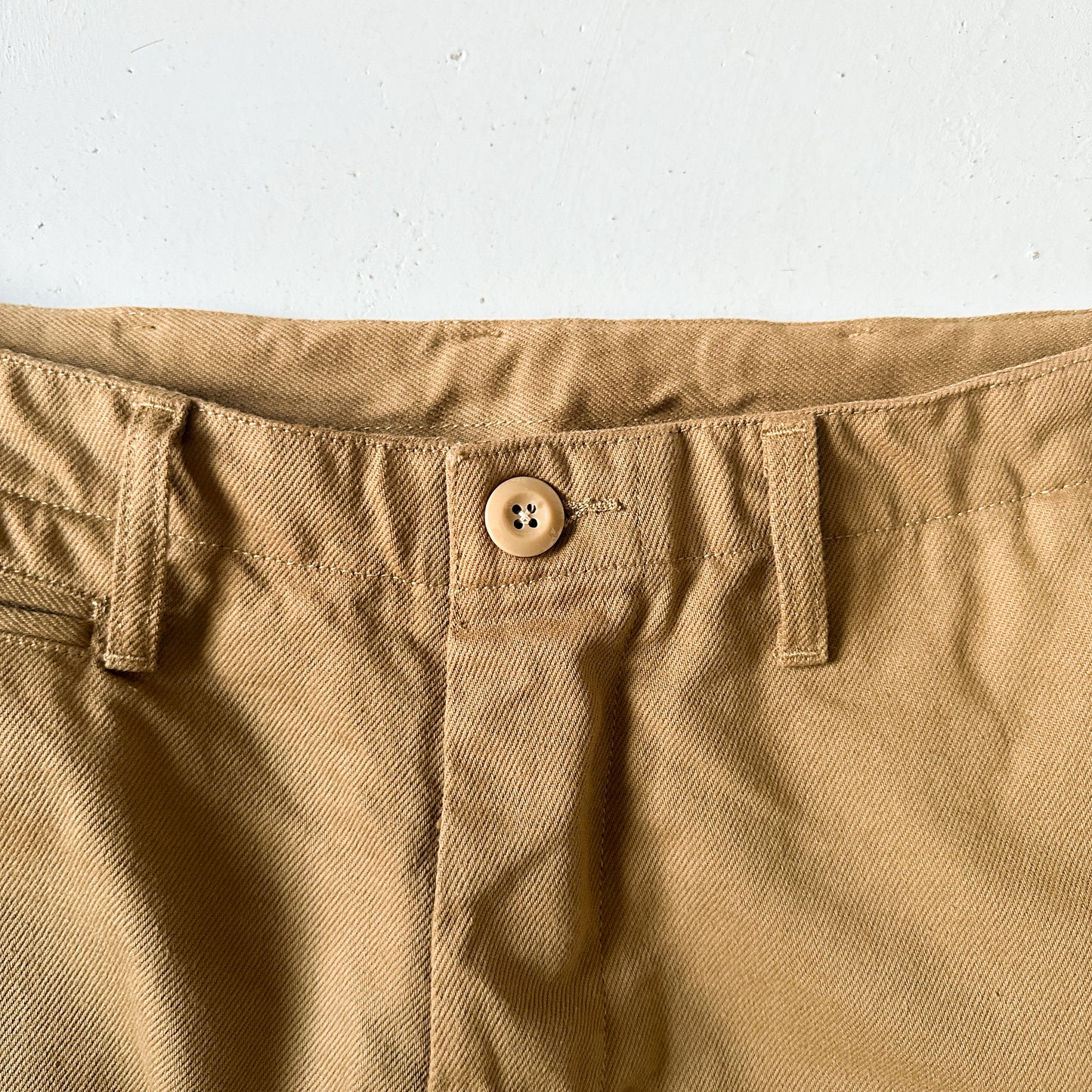 Selvedge Bull Denim Trousers - Khaki