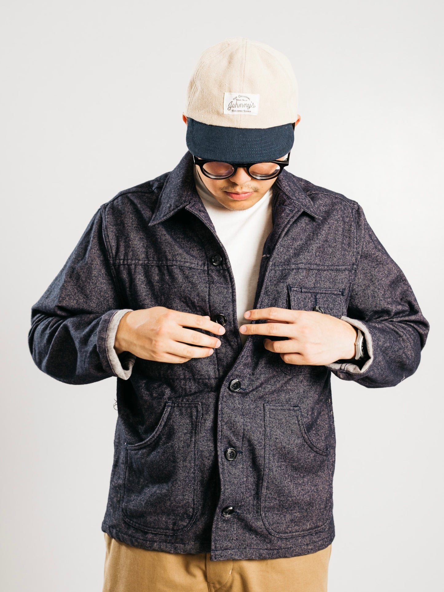 Wool Blend Work Jacket - Dark Denim