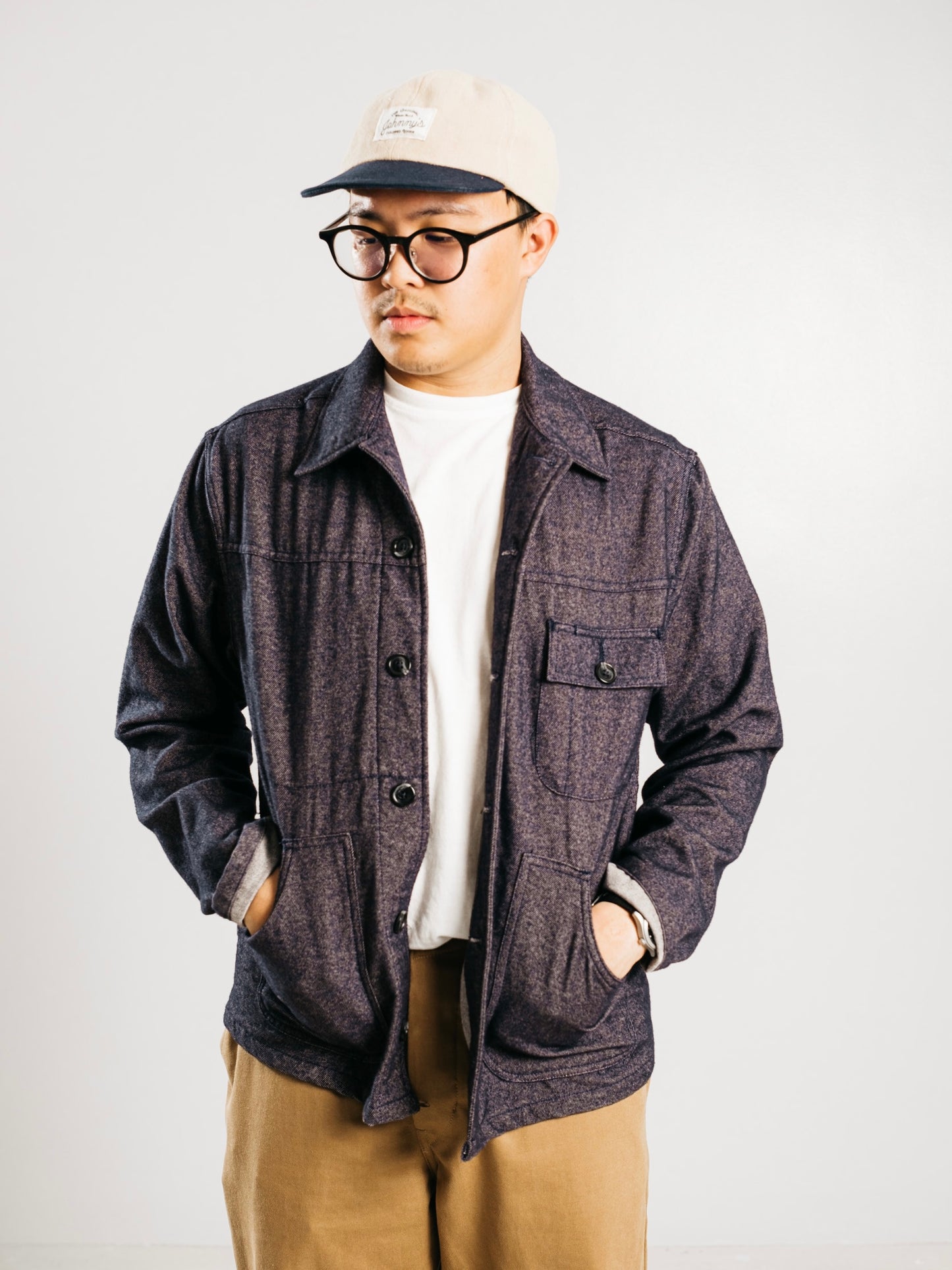 Wool Blend Work Jacket - Dark Denim