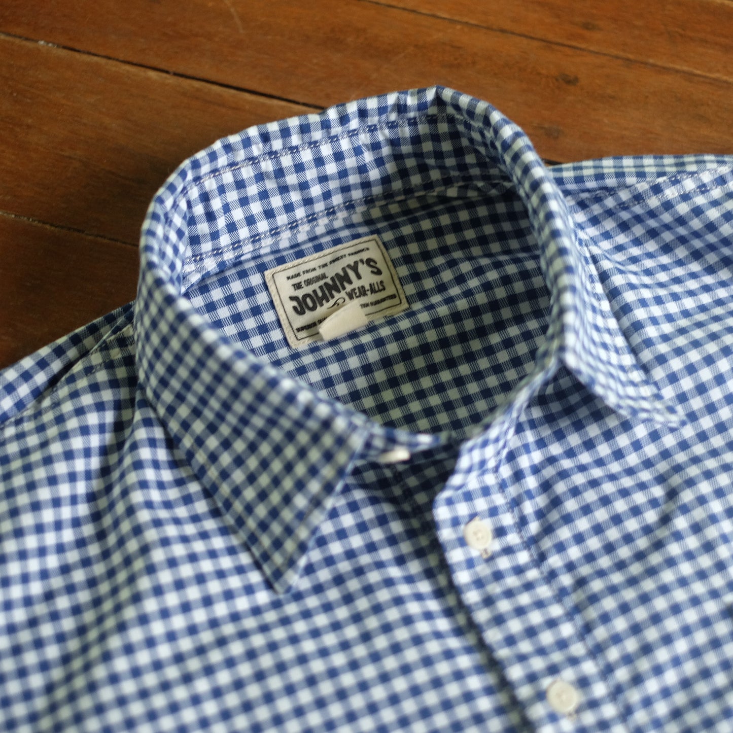 Oxford Half-Placket Overshirt - Blue Gingham