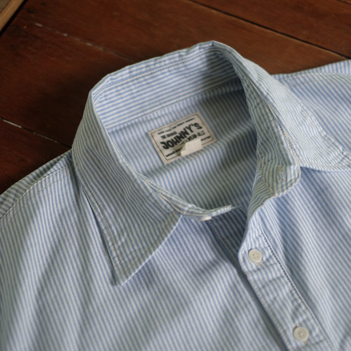 Oxford Half-Placket Overshirt - Blue Stripes