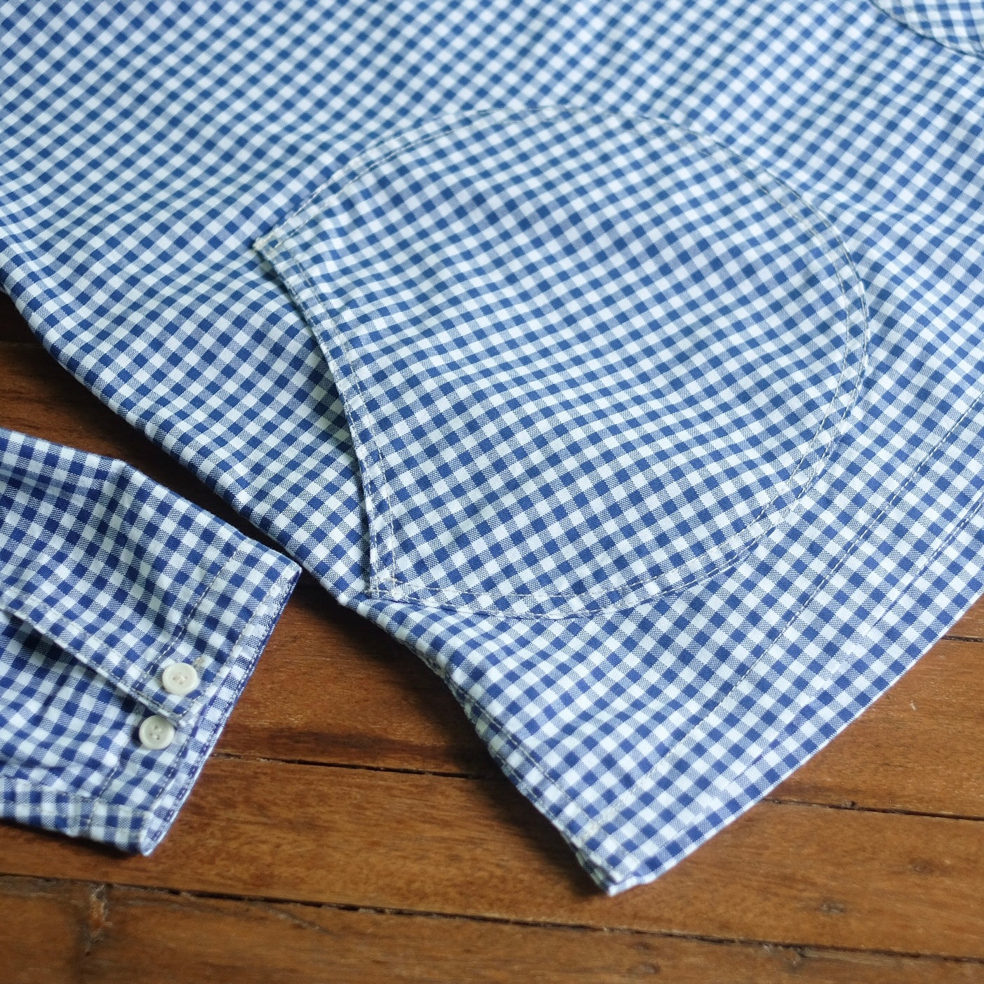 Oxford Half-Placket Overshirt - Blue Gingham