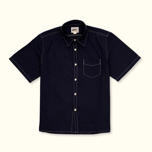 Lightweight Oxford S/S Button Down Shirt - Dark Blue