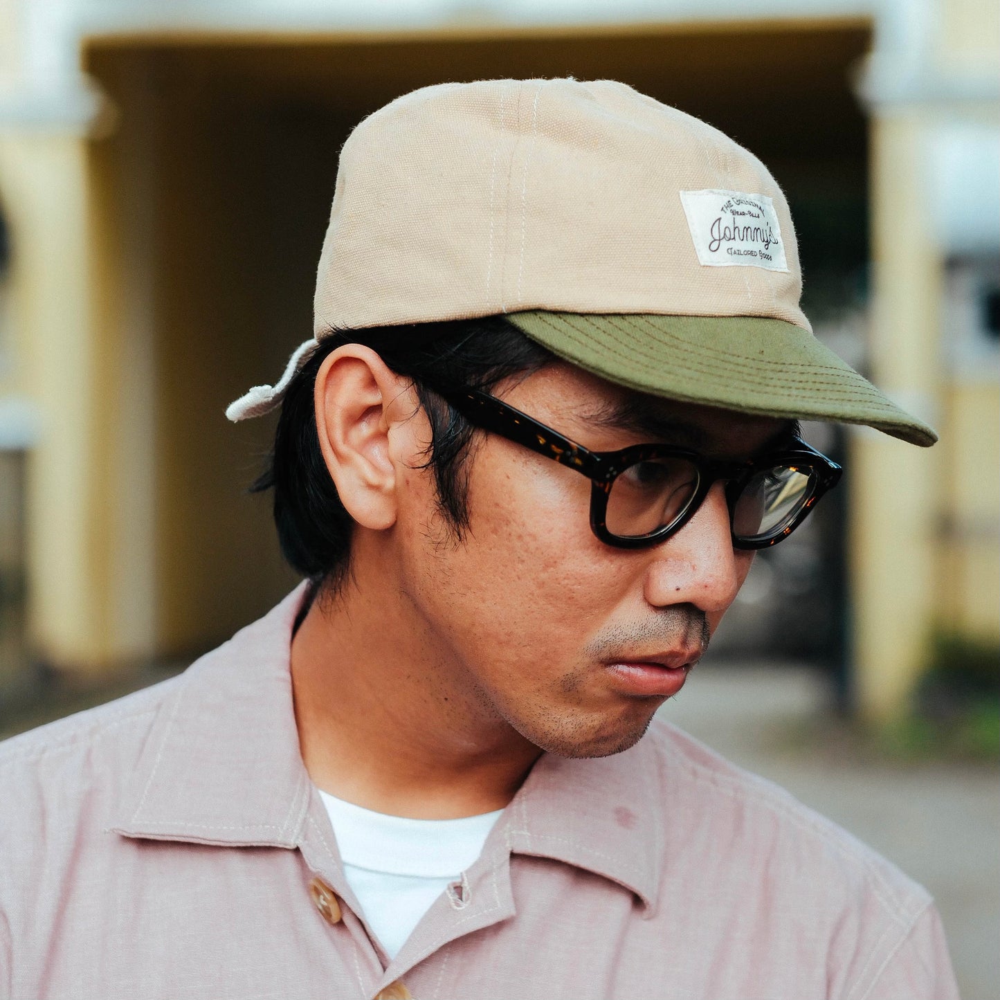 Soft-Brim Canvas Cap - Tan/Olive