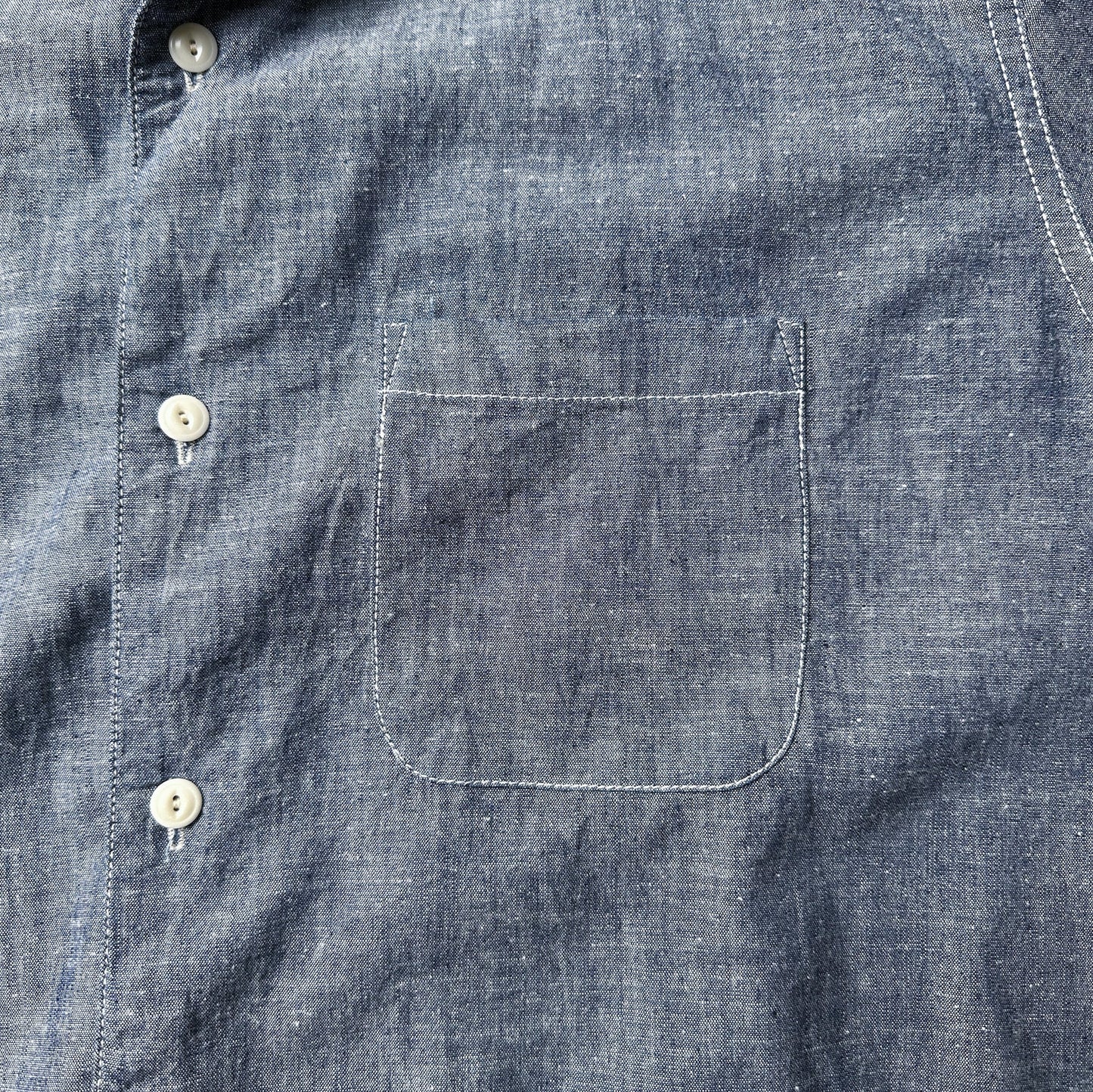 Chambray Camp Shirt - Dark Blue - Johnny's Wear Alls