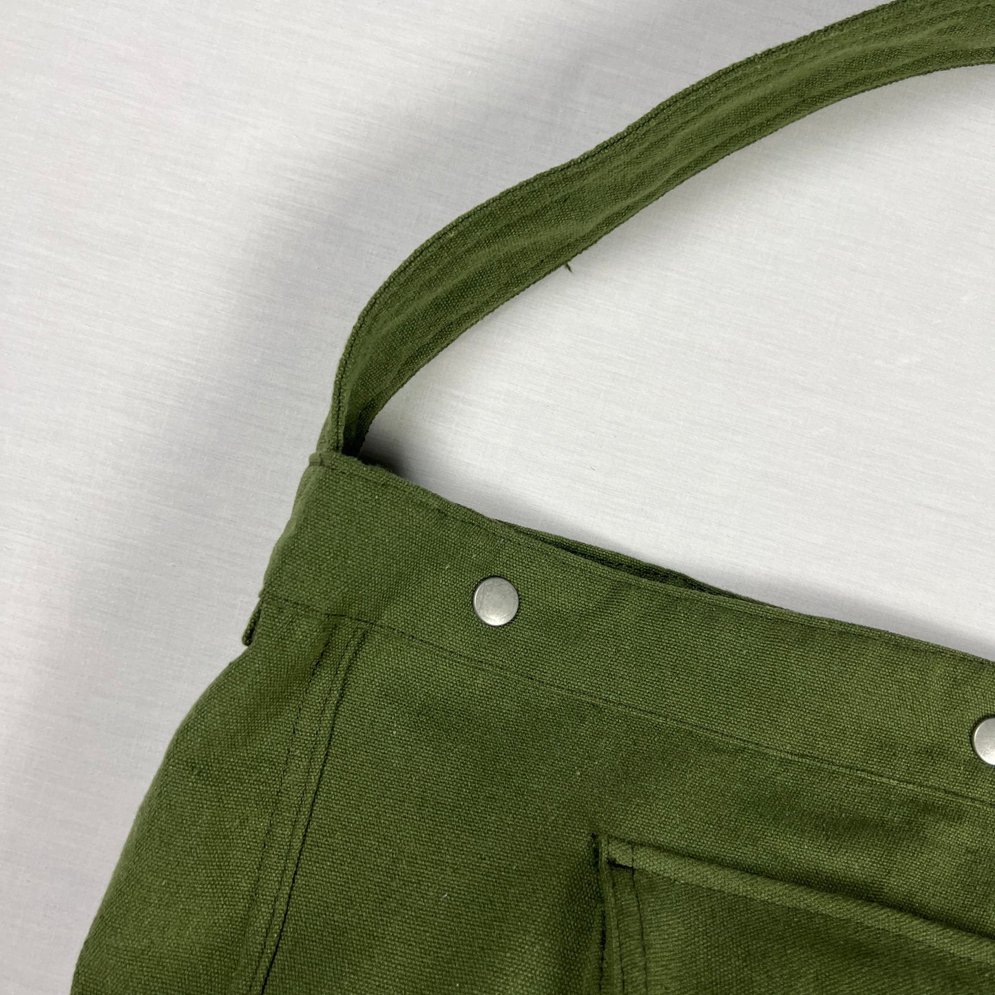 Canvas Paperboy Bag - Olive Green