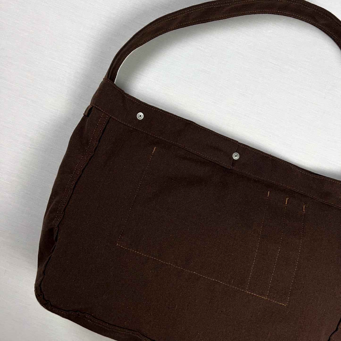 Canvas Paperboy Bag - Brown