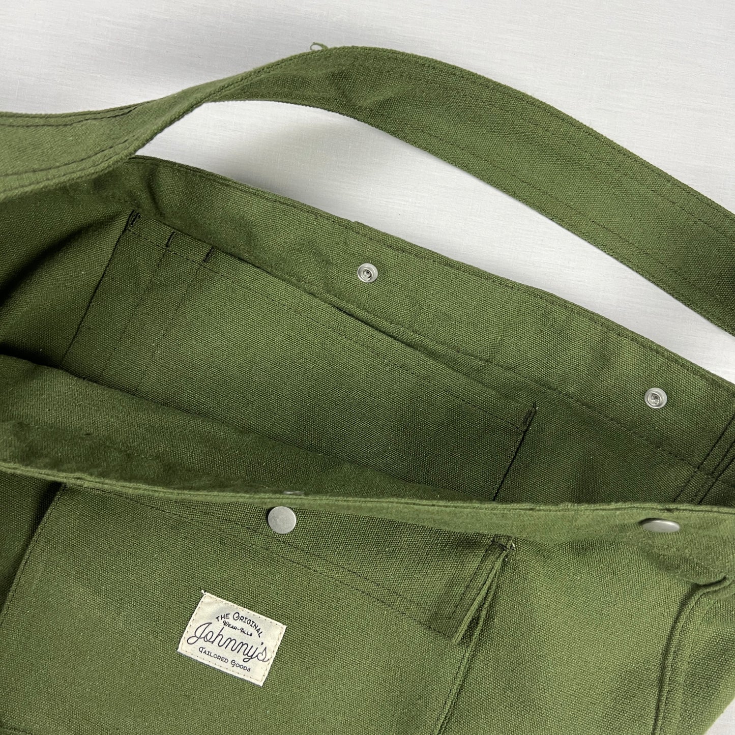 Canvas Paperboy Bag - Olive Green