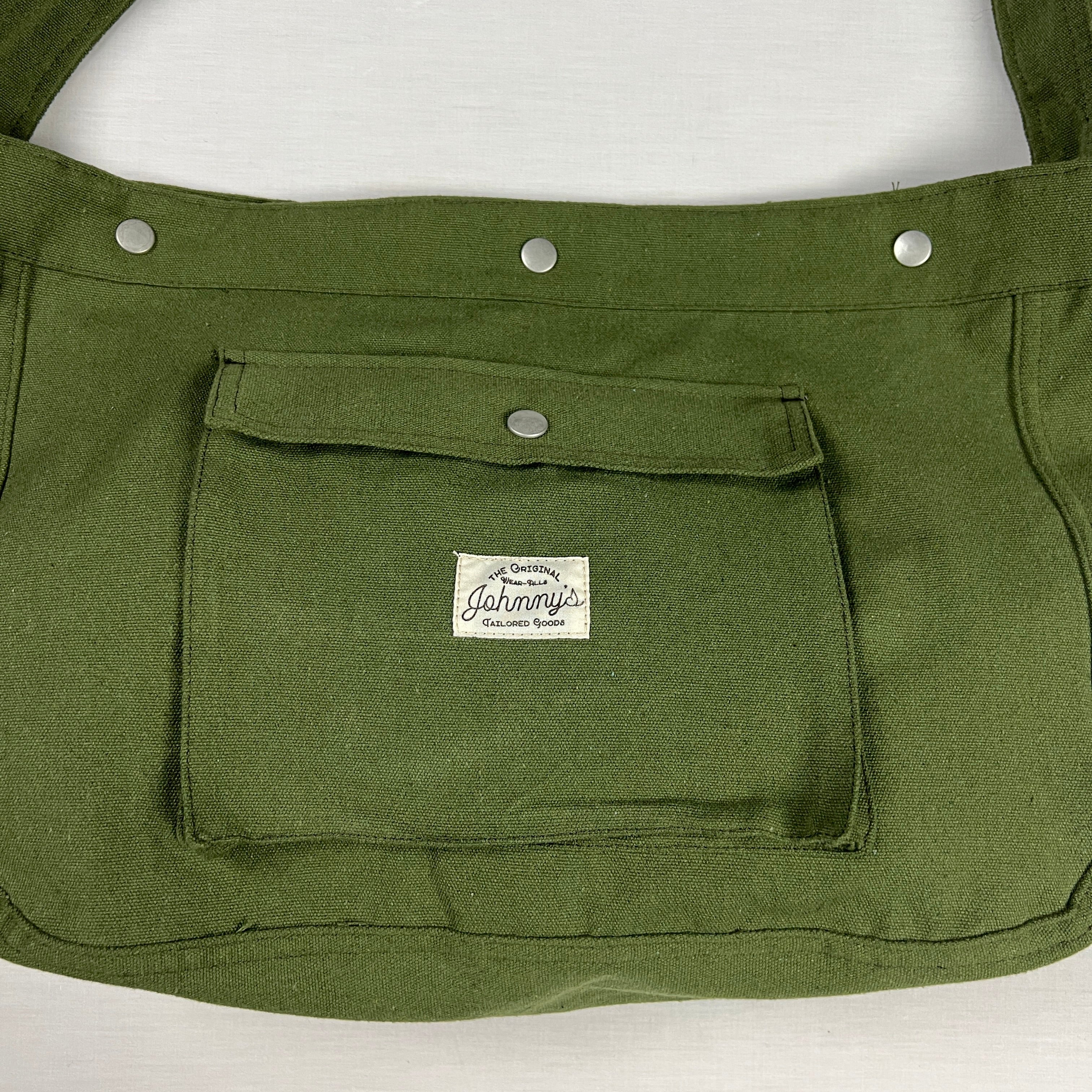 Canvas Paperboy Bag - Olive Green
