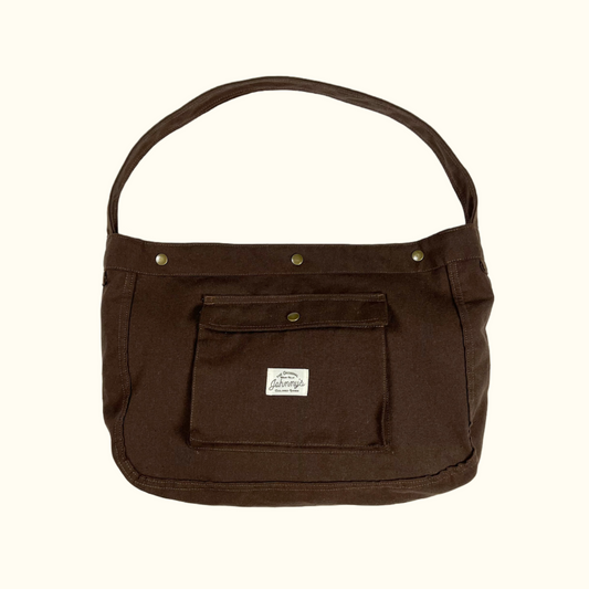 Canvas Paperboy Bag - Brown