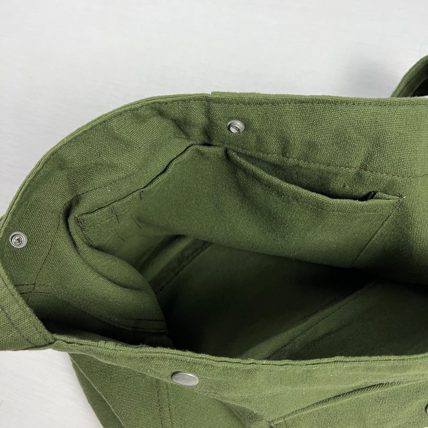 Canvas Paperboy Bag - Olive Green