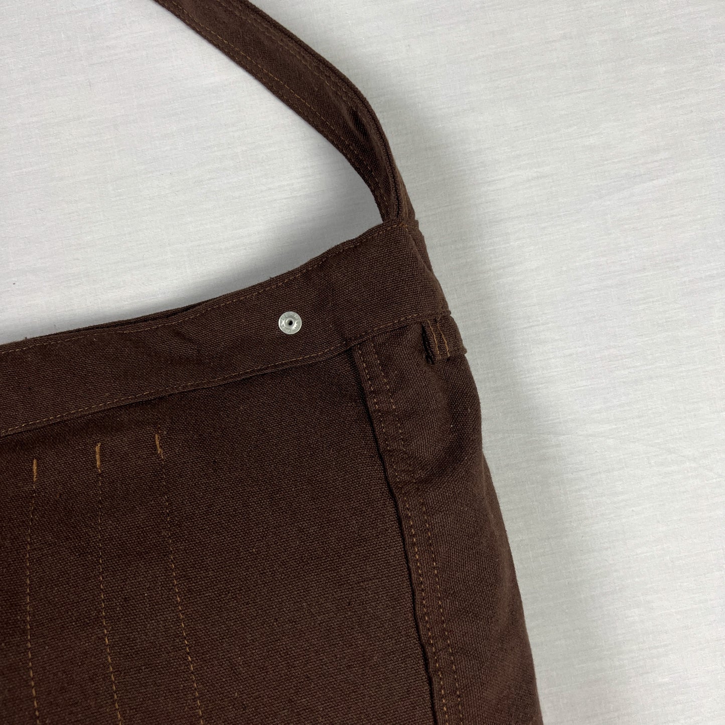 Canvas Paperboy Bag - Brown