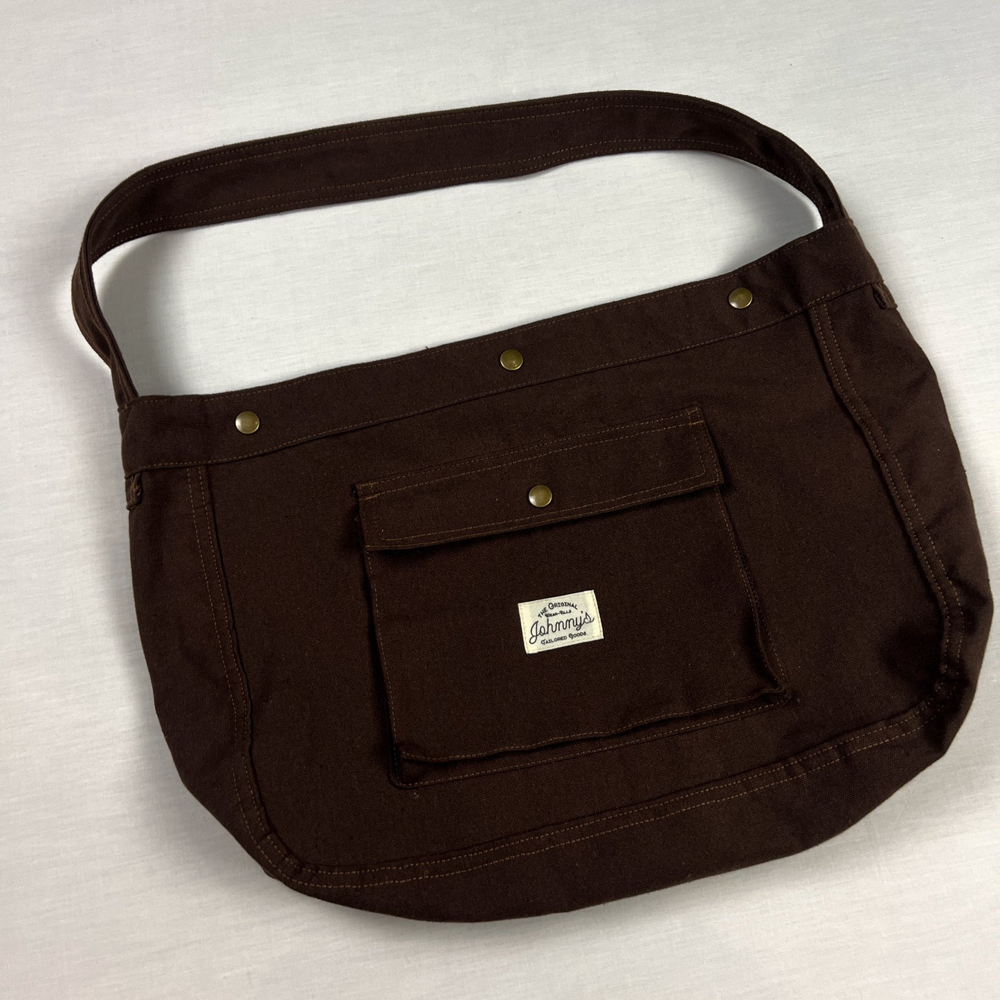 Canvas Paperboy Bag - Brown