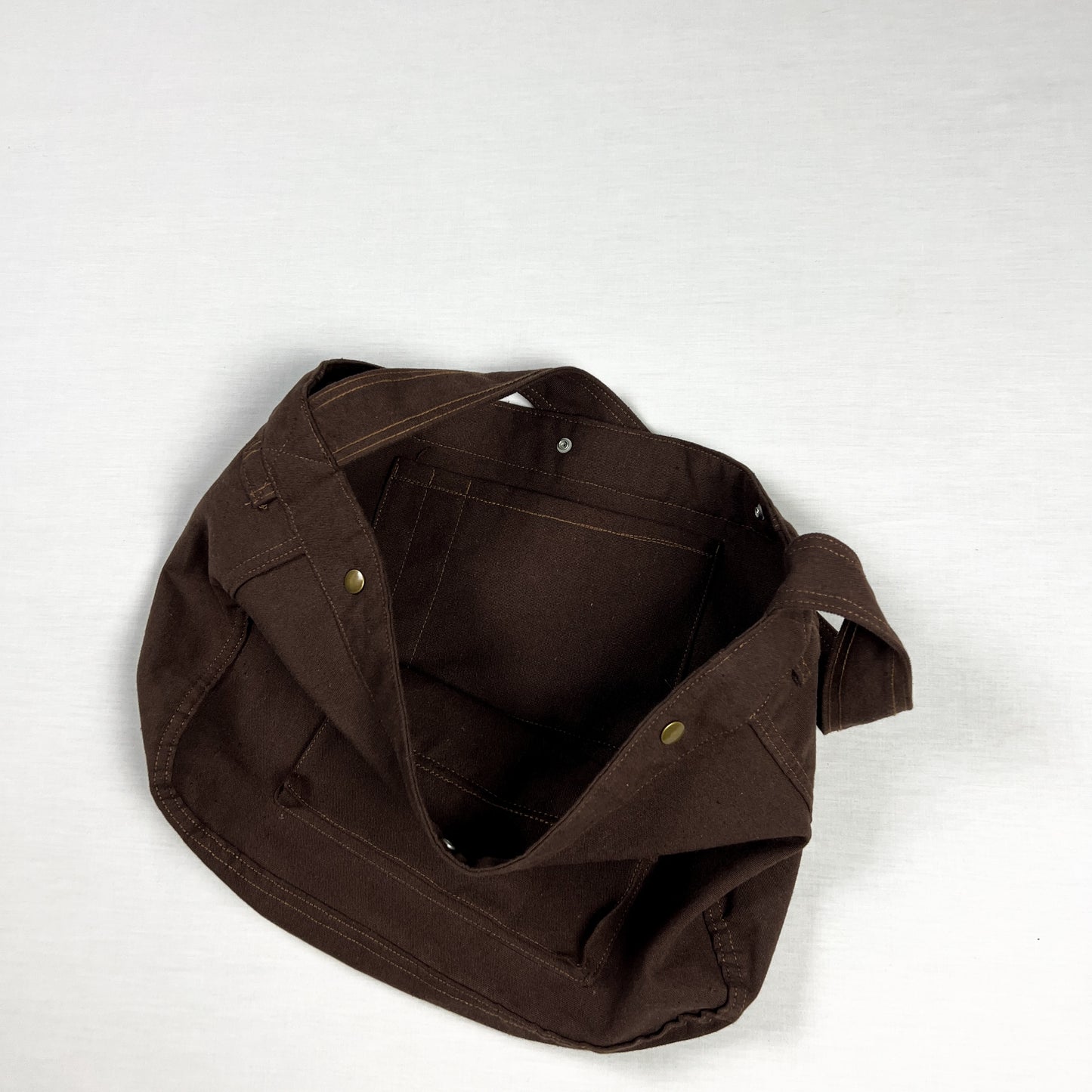 Canvas Paperboy Bag - Brown