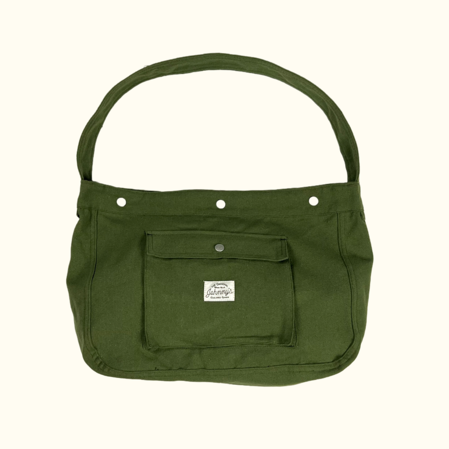 Canvas Paperboy Bag - Olive Green