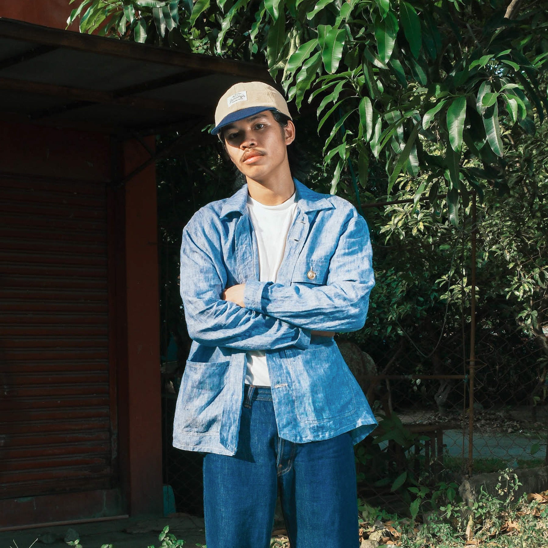 Linen Chore Coat - Acid Blue - Johnny's Wear Alls