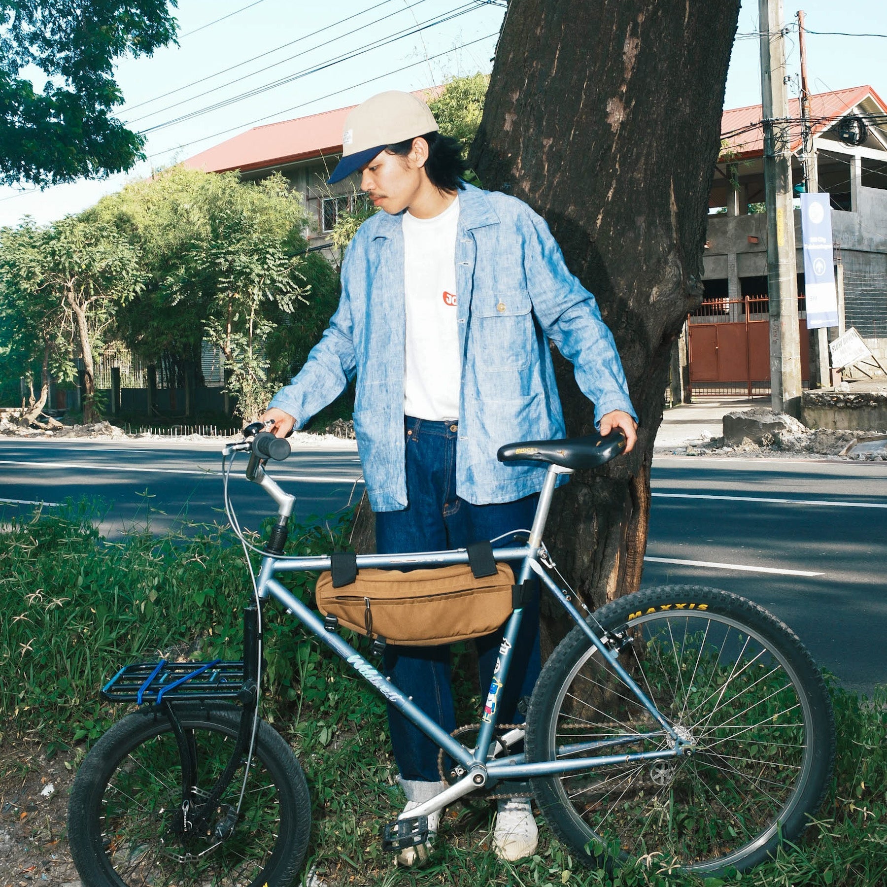 Linen Chore Coat - Acid Blue - Johnny's Wear Alls