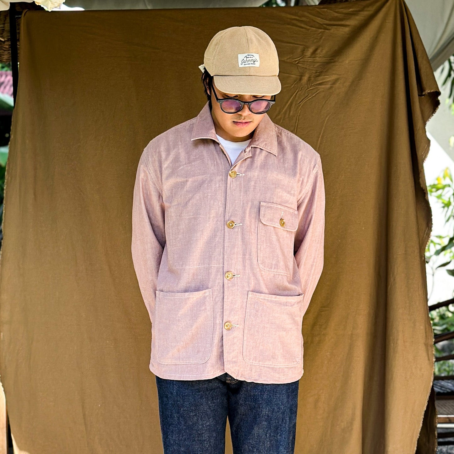 Linen Chore Coat - Mauve - Johnny's Wear Alls