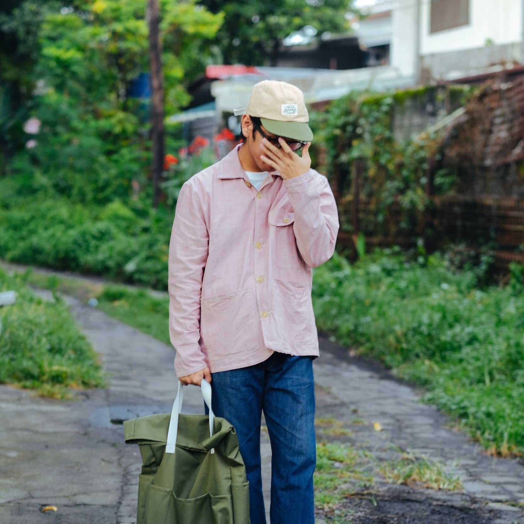 Linen Chore Coat - Mauve - Johnny's Wear Alls