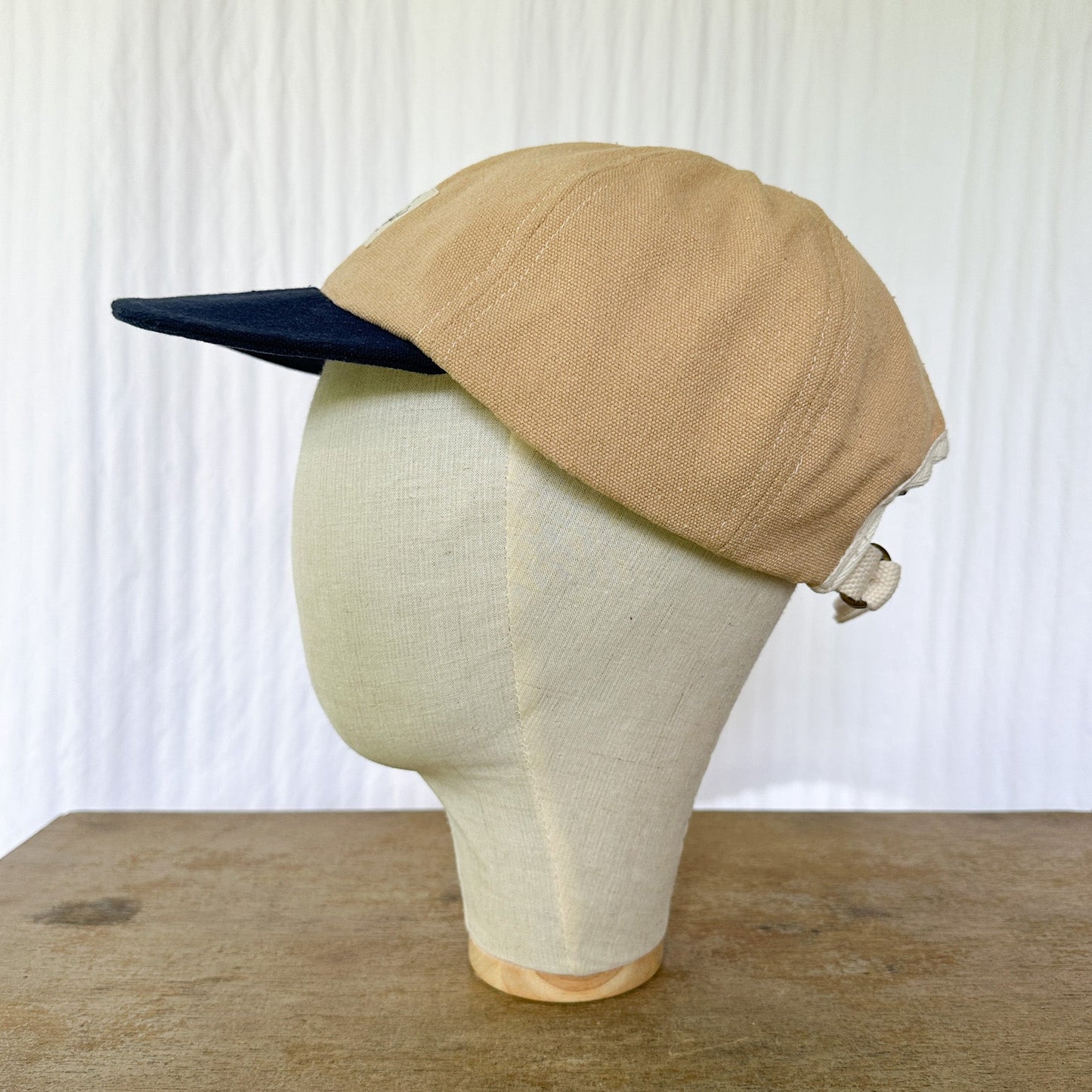 Soft-Brim Canvas Cap - Tan/Navy - Johnny's Wear Alls