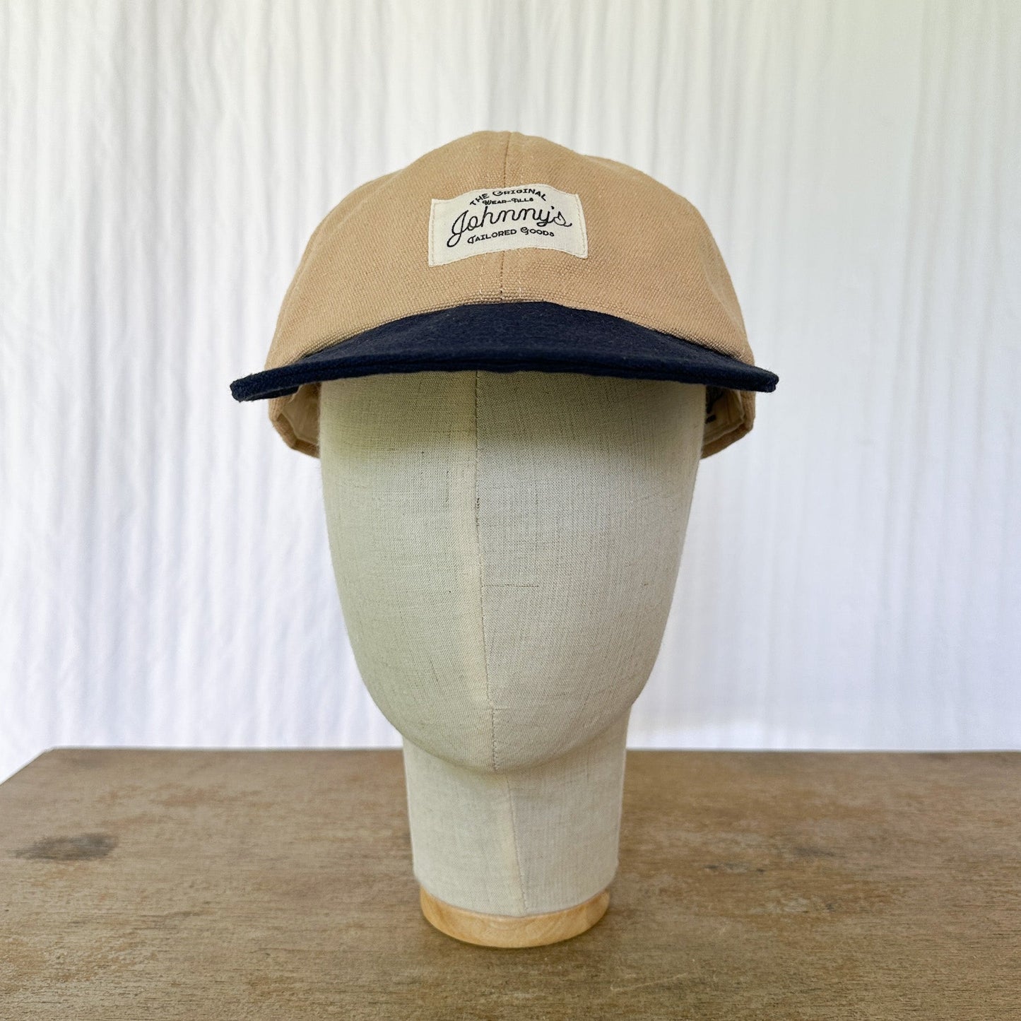 Soft-Brim Canvas Cap - Tan/Navy - Johnny's Wear Alls