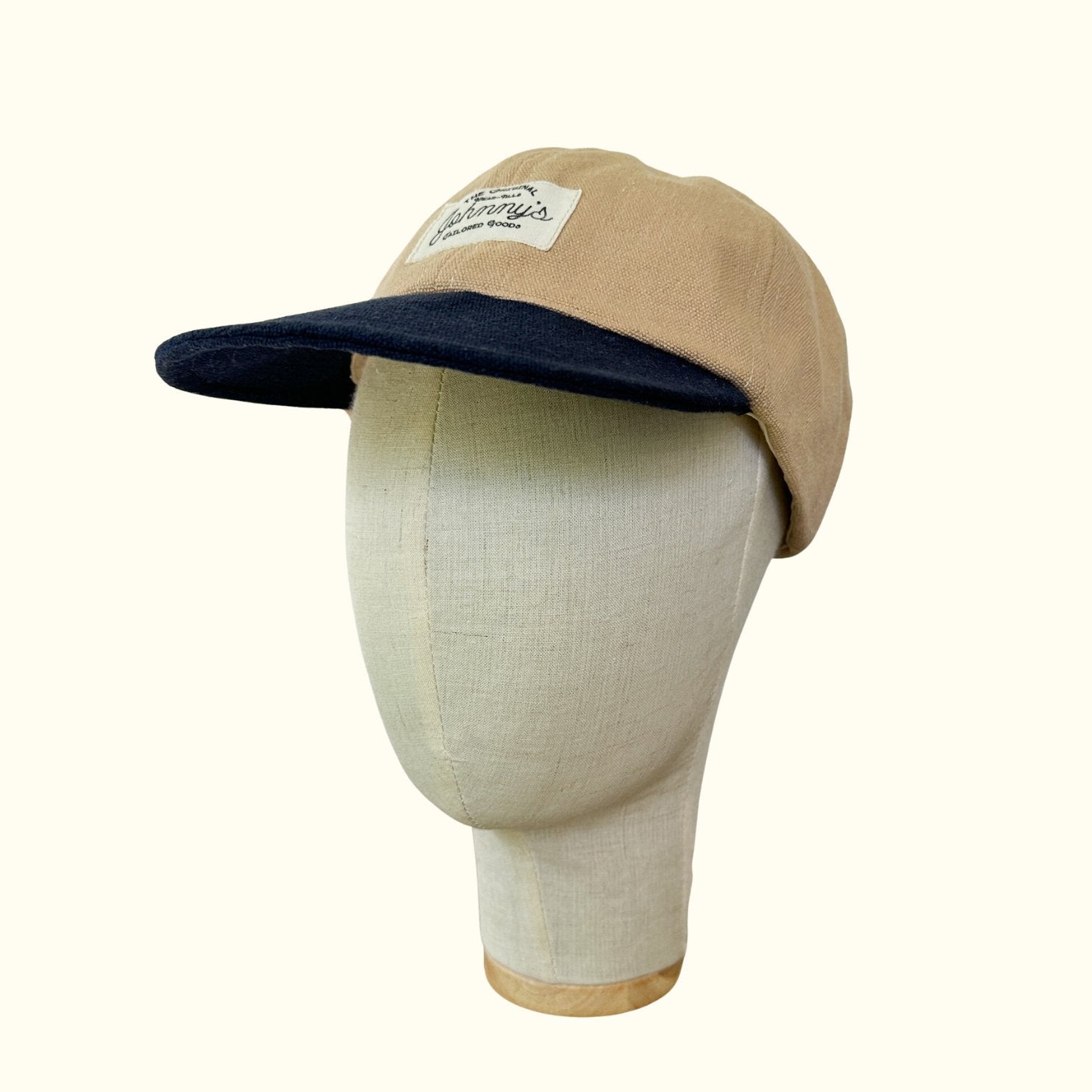 Soft-Brim Canvas Cap - Tan/Navy - Johnny's Wear Alls