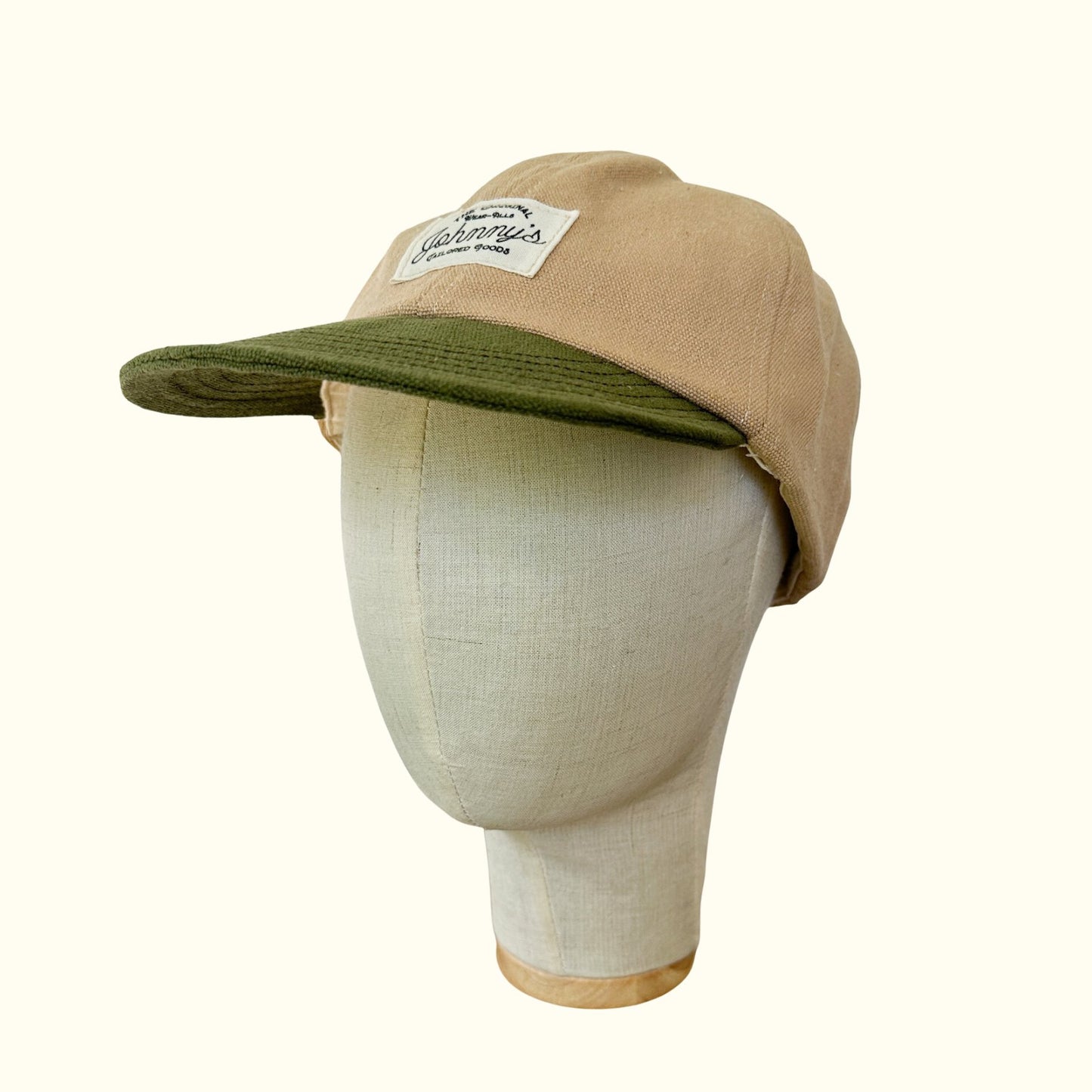 Soft-Brim Canvas Cap - Tan/Olive - Johnny's Wear Alls