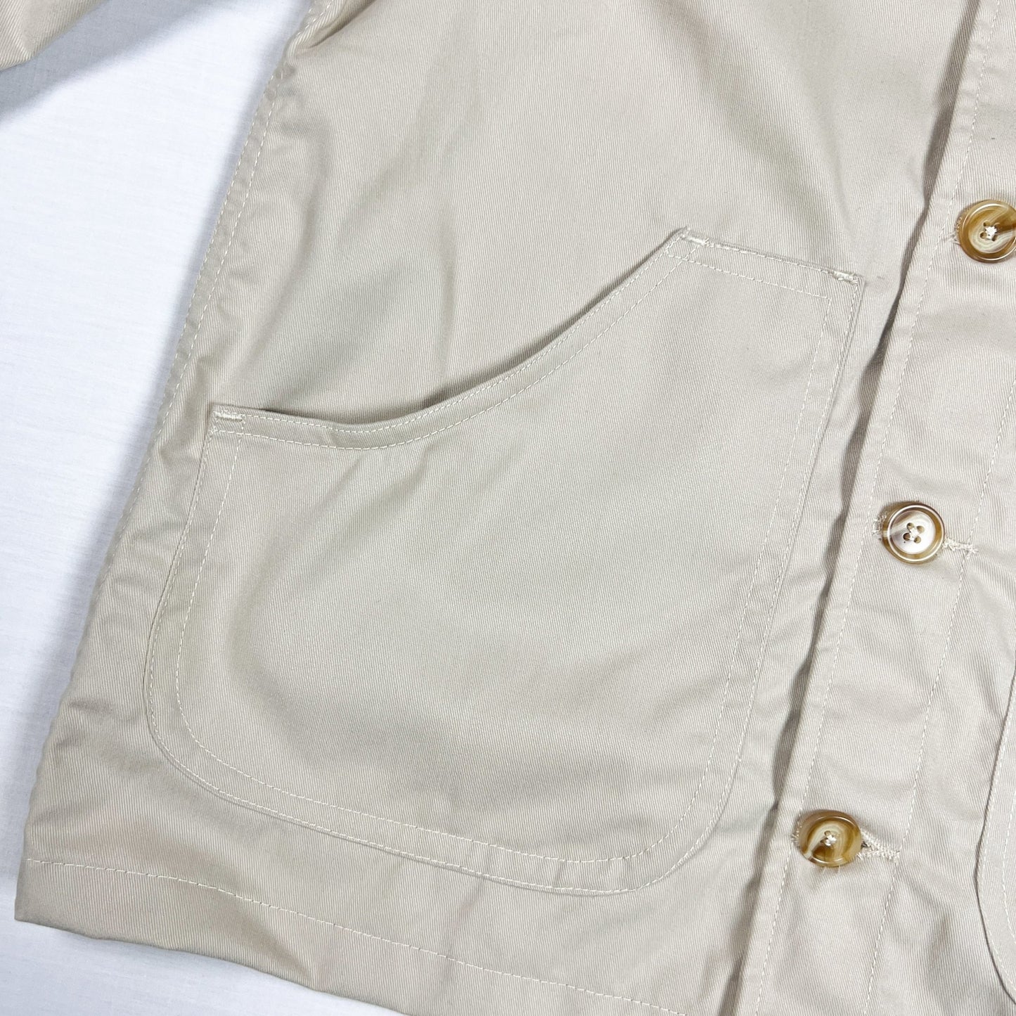 Twill Work Jacket - Cream - Johnny's Wear Alls